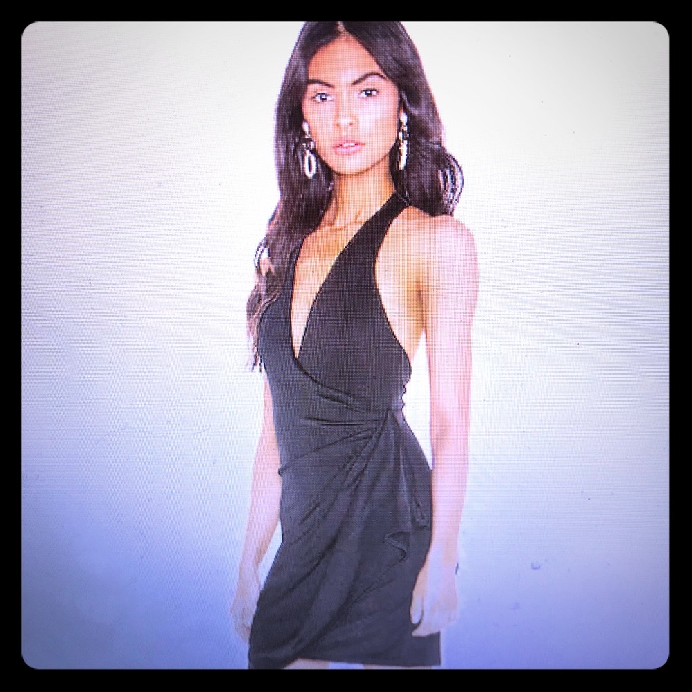 Alice + Olivia Marx Black Halter Dress. NWT. Sz 2.